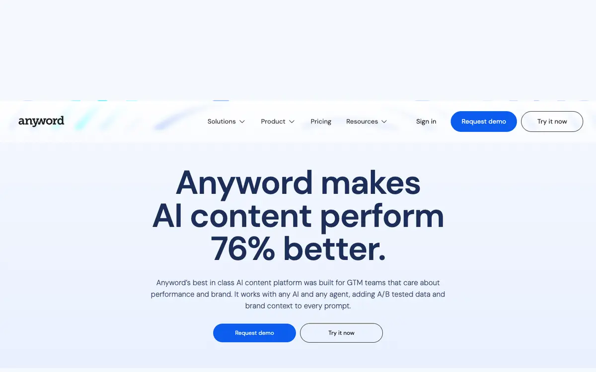 Anyword home page