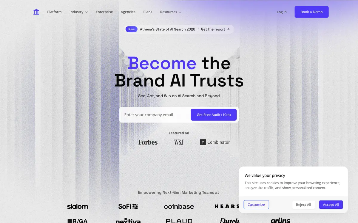 AthenaHQ home page