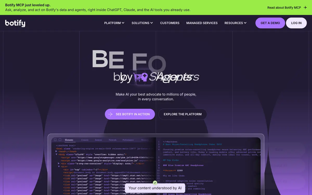 Botify home page
