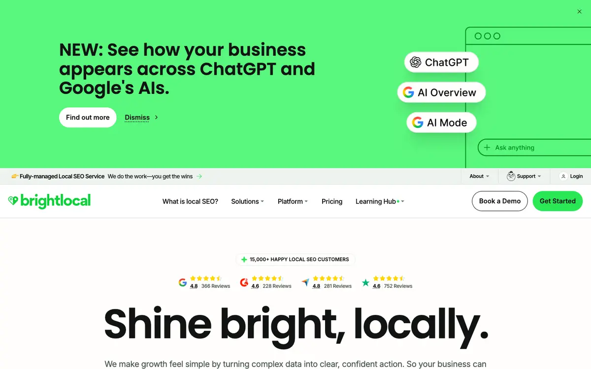 BrightLocal home page