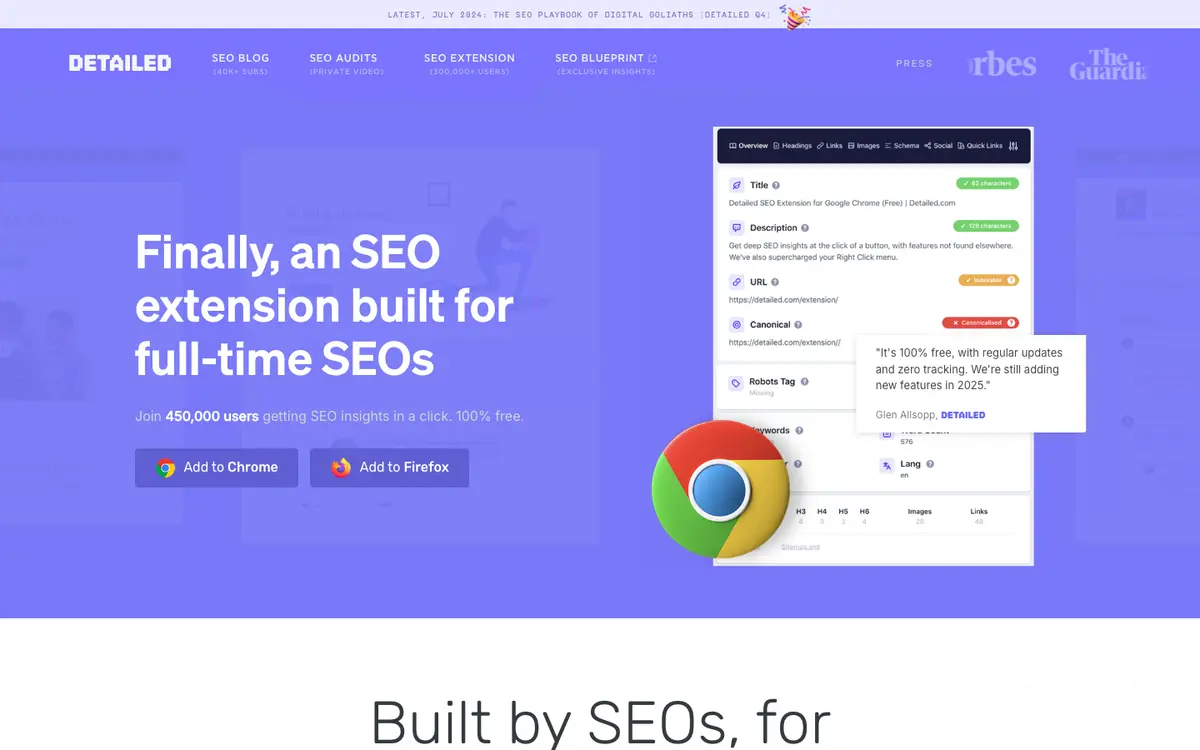 Detailed SEO Extension home page