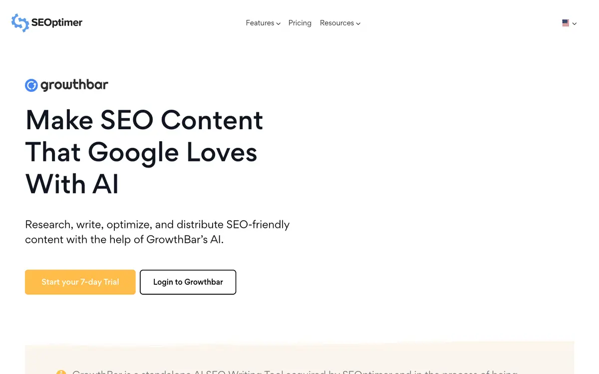 GrowthBar home page