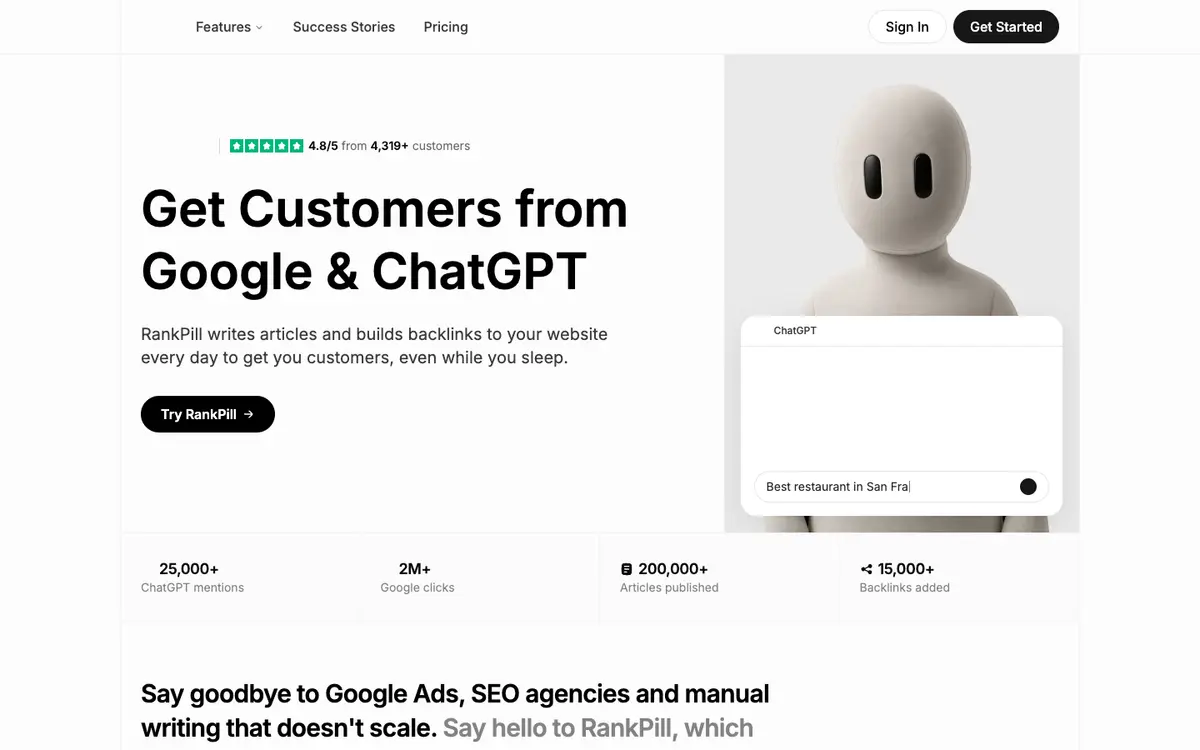 RankPill home page