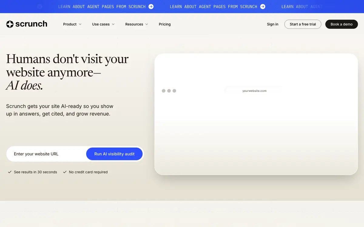 Scrunch home page