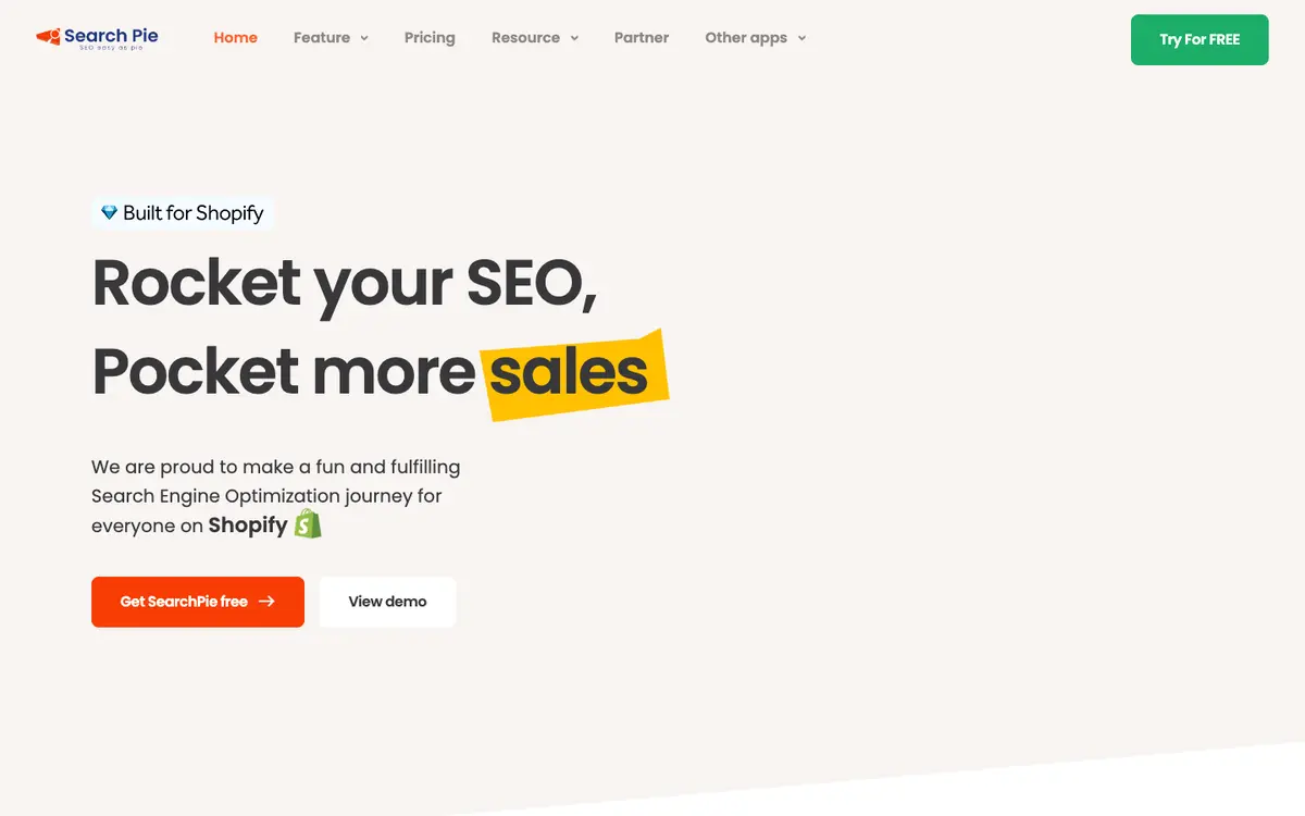 SearchPie: SEO, Schema & Speed home page