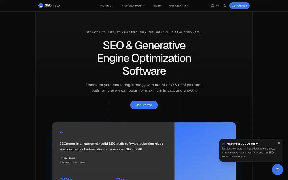 SEOmator home page
