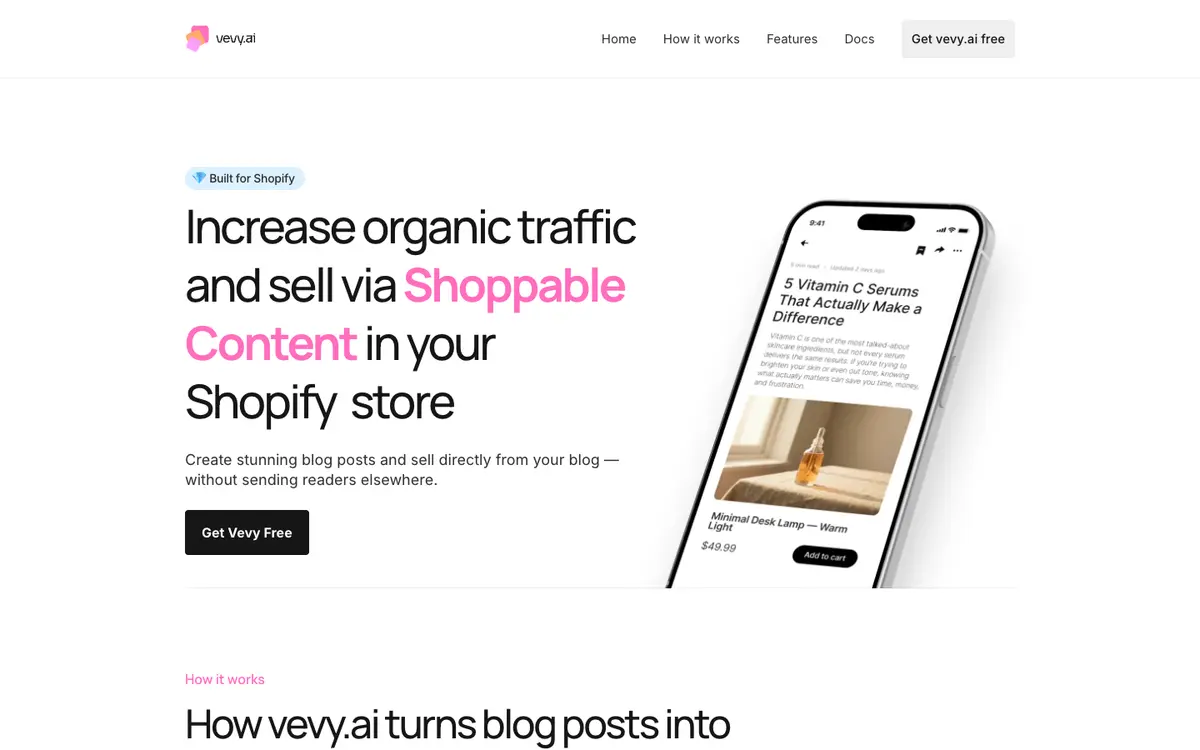 vevy.ai home page