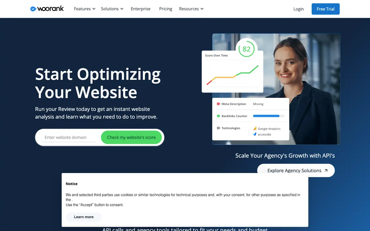 WooRank home page
