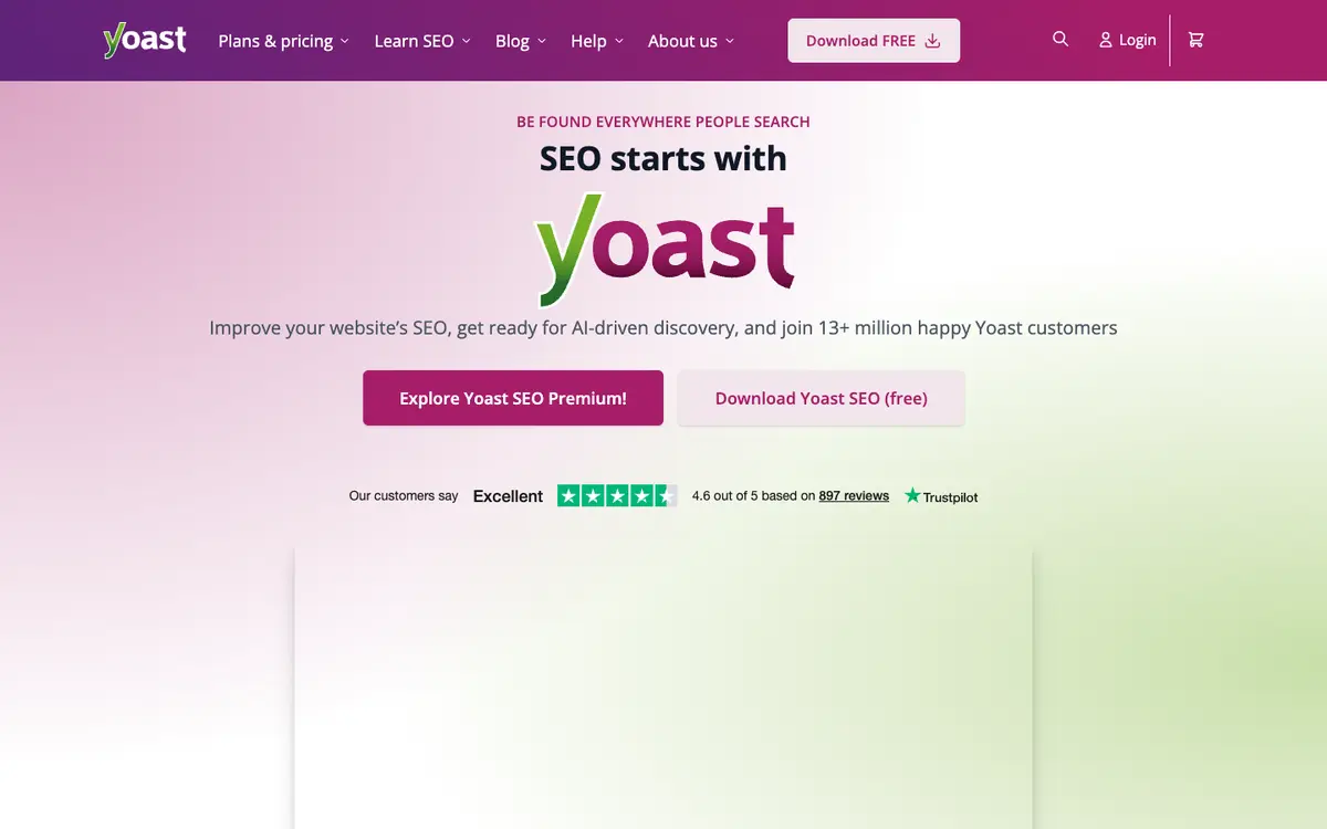 Yoast SEO home page